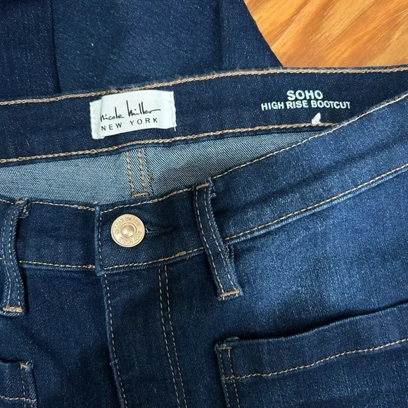Nicole Miller New York Dark Blue Women's high rise bootcut jeans - Picture 6 of 7